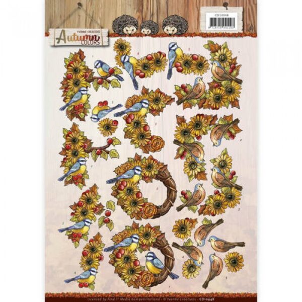 knipvel-3D-Yvonne Creations - Autumn Birds Autumn Colors - CD10948
