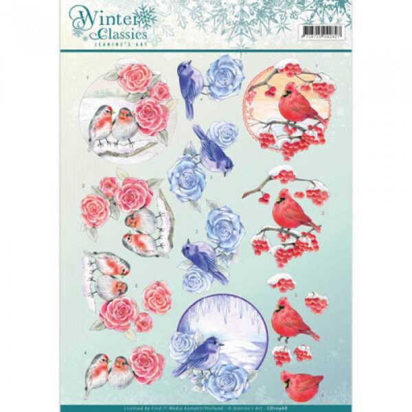 knipvel-3D-Jeanine's Art - Christmas Birds Winter Classics - CD10968