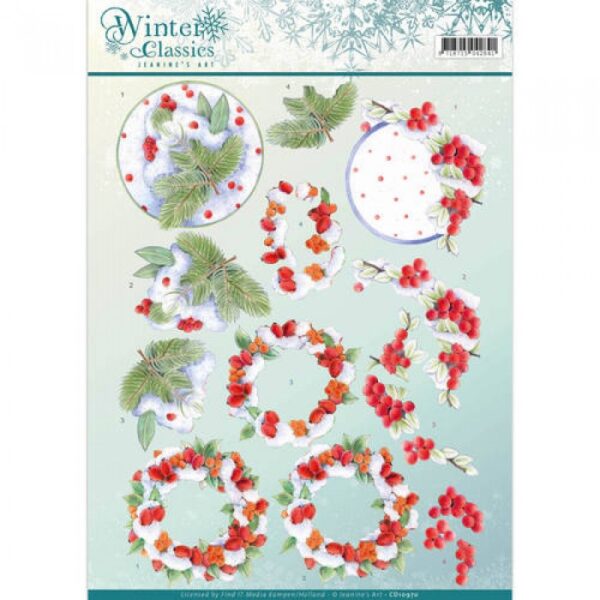 knipvel-3D-Jeanine's Art - Winter Berries Winter Classics - CD10970