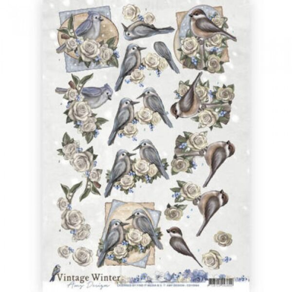 knipvel-Amy-Design-Winterbirds - Vintage Winter -CD10984