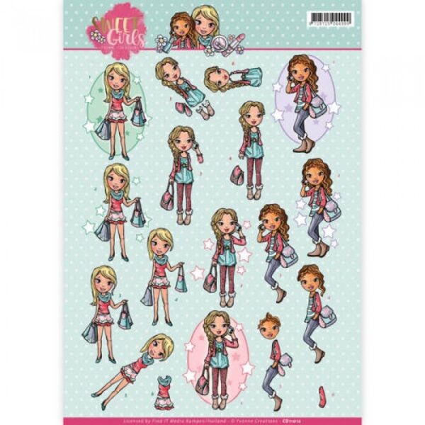 knipvel-3D-Yvonne Creations -My World Sweet Girls-CD11012