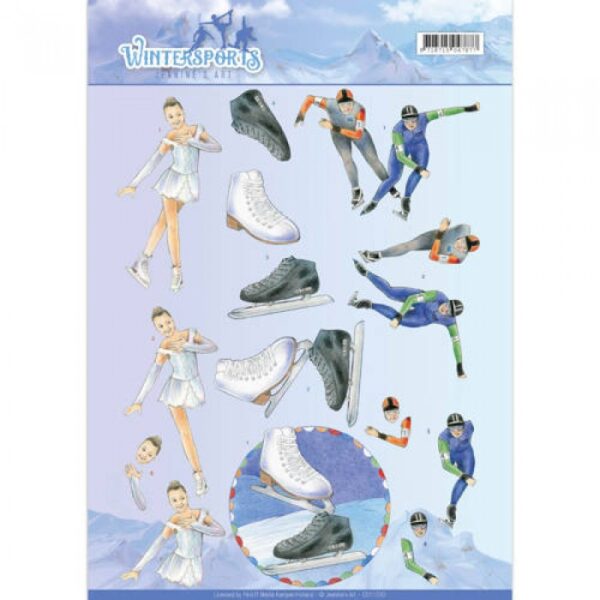 knipvel-3D-Jeanine's Art - Ice Skating Wintersports - CD11030