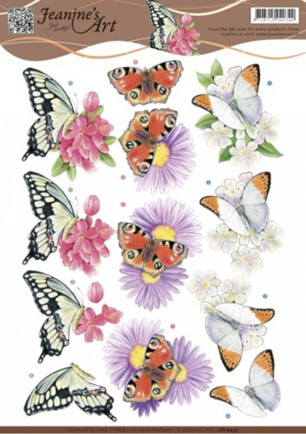 knipvel-3D-Jeanine's Art - Nr. 3 Butterflies - CD10933