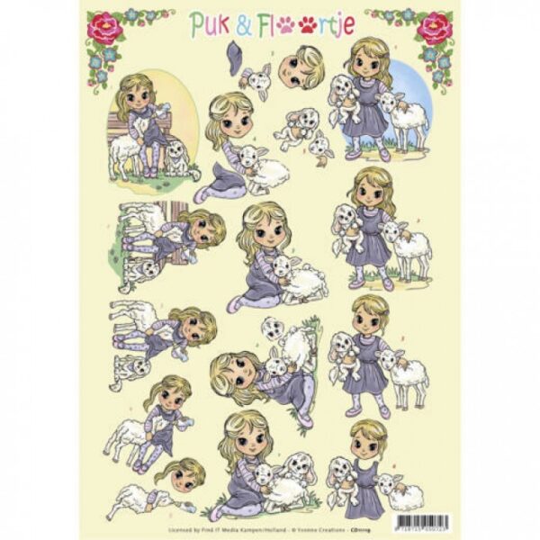 knipvel-3D-Yvonne Creations -Spring - Puk en Floortje-CD11119