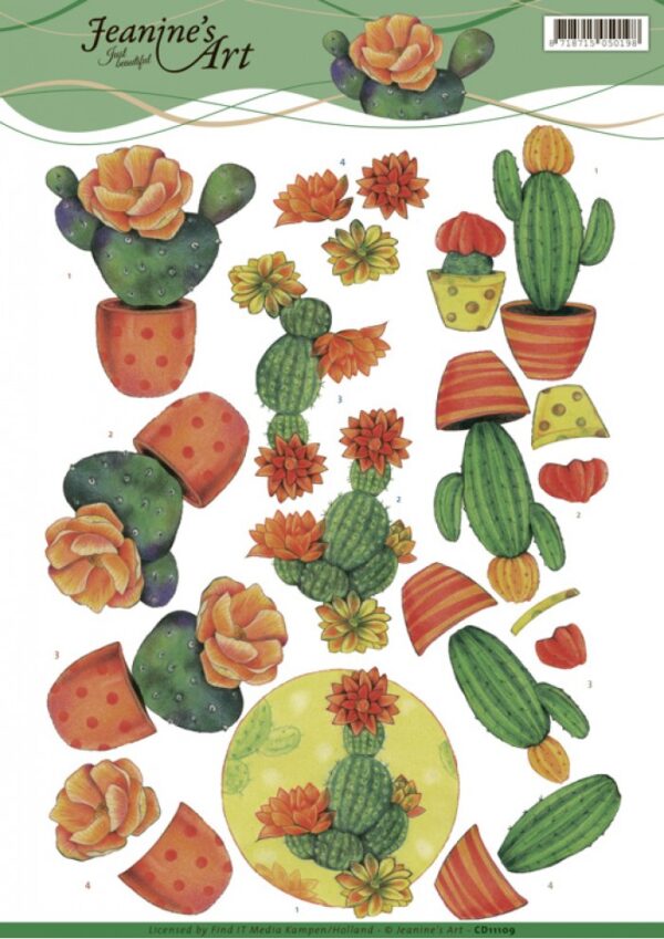 knipvel-3D-Jeanine's Art - Cactus - CD11109