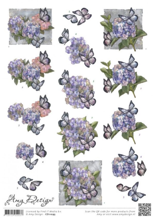 knipvel-Amy Design -Hortensias - CD11093