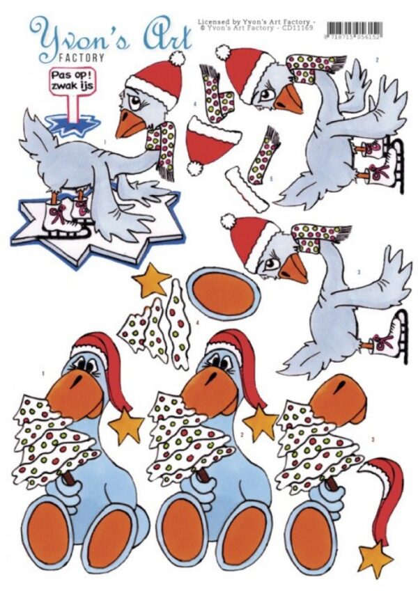 knipvel-3D-Yvon's Art Factory - Little Christmas Goose - CD11169