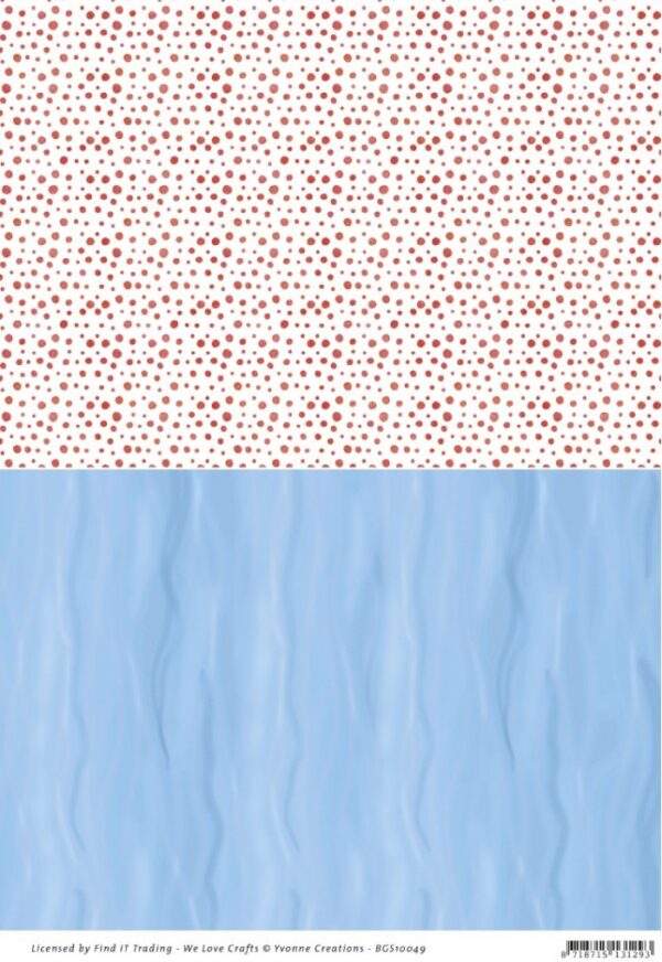 knipvel-3D-Yvonne Creations - Ocean Days – Backgroundsheet Red Dots - BGS10049
