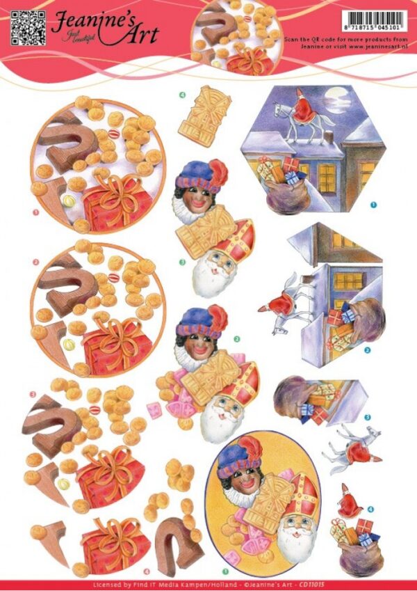 knipvel-3D-Jeanine's Art - Sinterklaas - CD11015