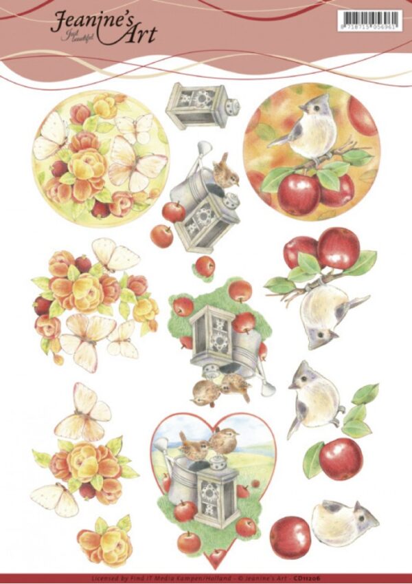 knipvel-3D-Jeanine's Art - Birds and Butterflies - CD11206