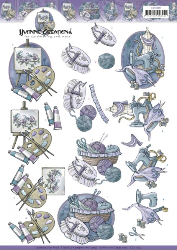 knipvel-3D-Yvonne Creations - Purple Crafts - CD11259