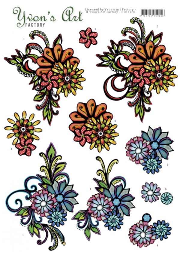 knipvel-3D-Yvon's Art Factory - Flower Design - CD11270