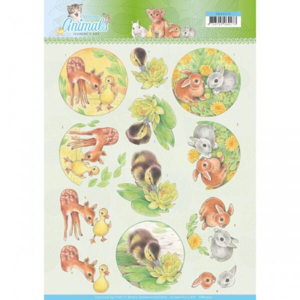 knipvel-3D-Jeanine's Art - Ducklings and Rabbits - Young Animal - CD11272