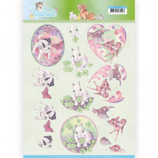 knipvel-3D-Jeanine's Art - Cuties in Purple - Young Animals - CD11275