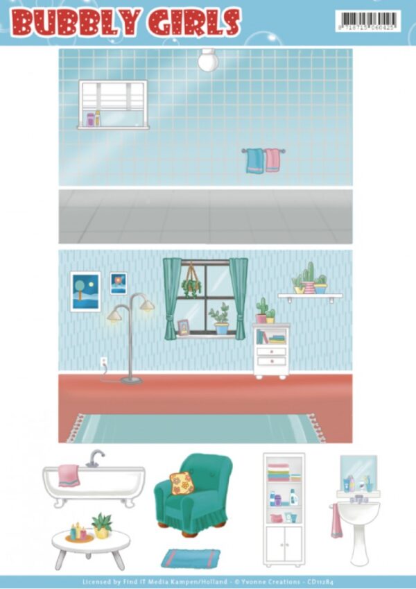 knipvel-3D-Yvonne Creations - Background Sheets - Round the House - Spring - CD11284