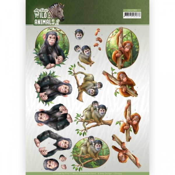 knipvel-Amy Design -Wild Animals - Monkeys - Twins- CD11299