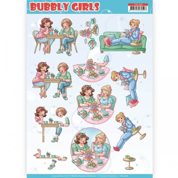 knipvel-3D-Yvonne Creations - Me Time - Bubbly Girls  - CD11308