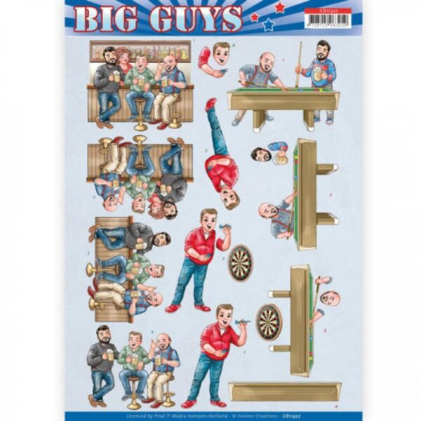 knipvel-3D-Yvonne Creations - Pub Night - Big Guys - CD11327