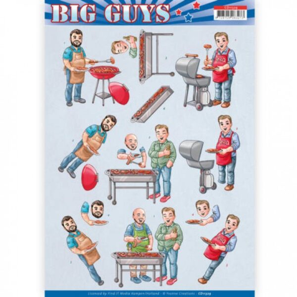 knipvel-3D-Yvonne Creations - Backyard BBQ - Big Guys - CD11329