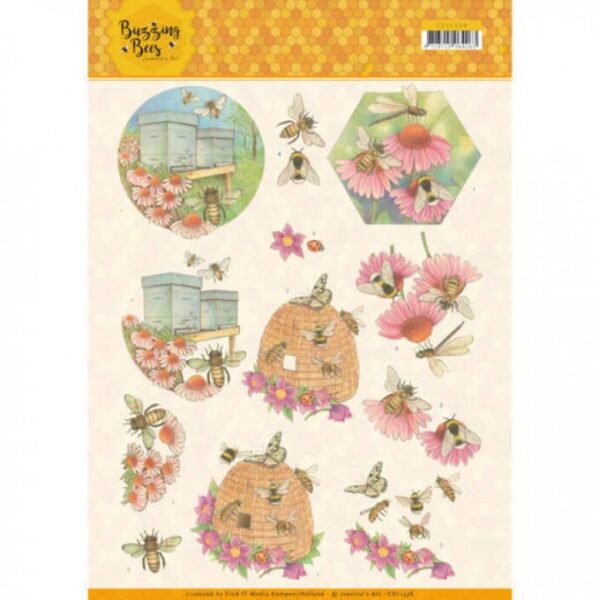 knipvel-3D-Jeanine's Art - Buzzing Bees - Working Bees - CD11338