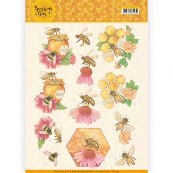 knipvel-3D-Jeanine's Art - Honey Bees - Buzzing Bees - CD11339
