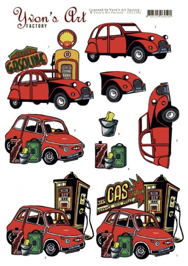 knipvel-3D-Yvon's Art Factory - Red Cars - CD11342