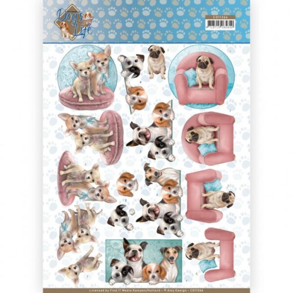 knipvel-Amy Design -Allerlei honden - Dog's Life- CD11366