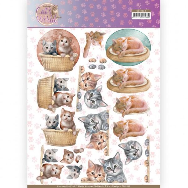 knipvel-Amy Design -Kittens - Cat's World- CD11368