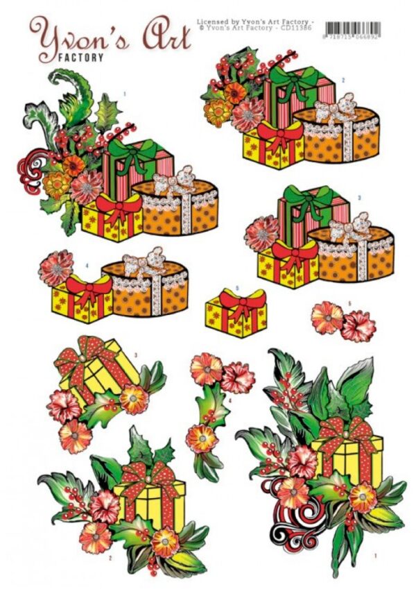knipvel-3D-Yvon's Art Factory - Kerstgeschenken - CD11386
