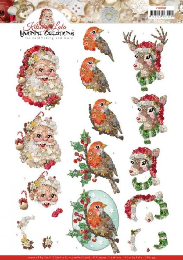 knipvel-3D-Yvonne Creations - Santa Kitschy Lala - CD11392