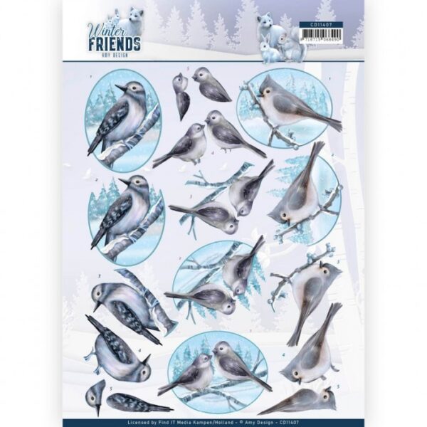 knipvel-Amy-Design-Fonkelende vogels - Winter Friends -CD11407
