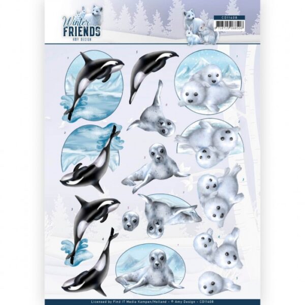knipvel-Amy-Design- Fonkelende Zeedieren - Winter Friends-CD11408