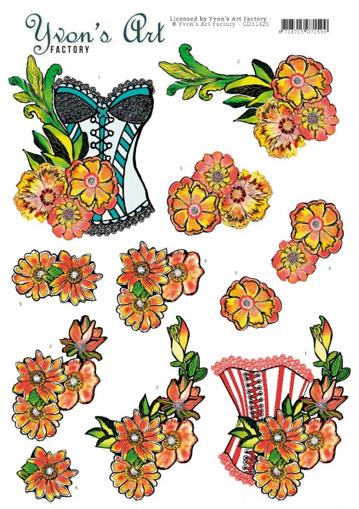 knipvel-3D-Yvon's Art Factory - Corset - CD11425