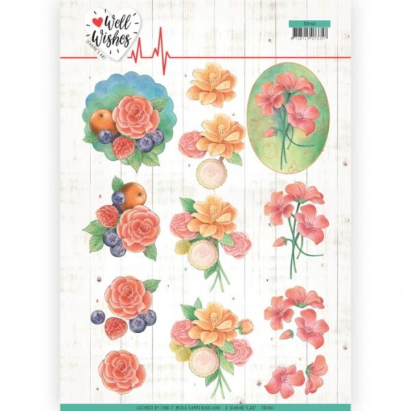 knipvel-3D-Jeanine's Art - A Bunch of Flowers Well Wishes - CD11461