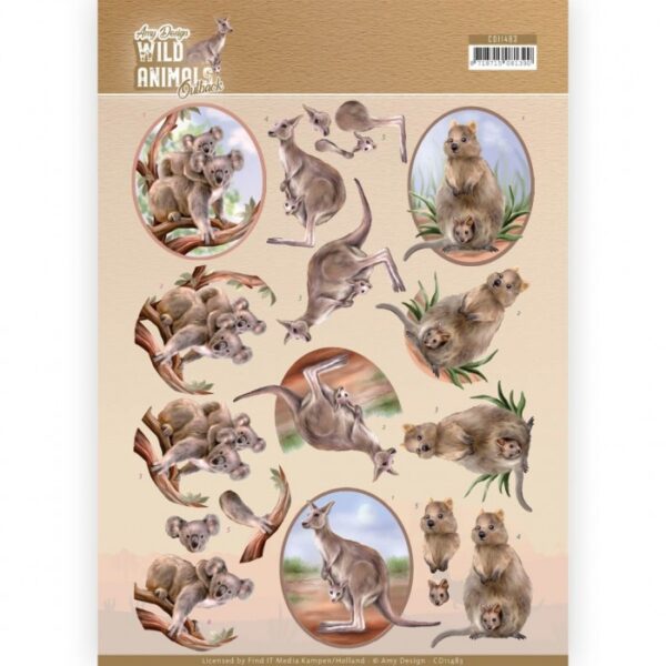 knipvel-Amy Design - Kangaroo Wild Animals Outback- CD11483