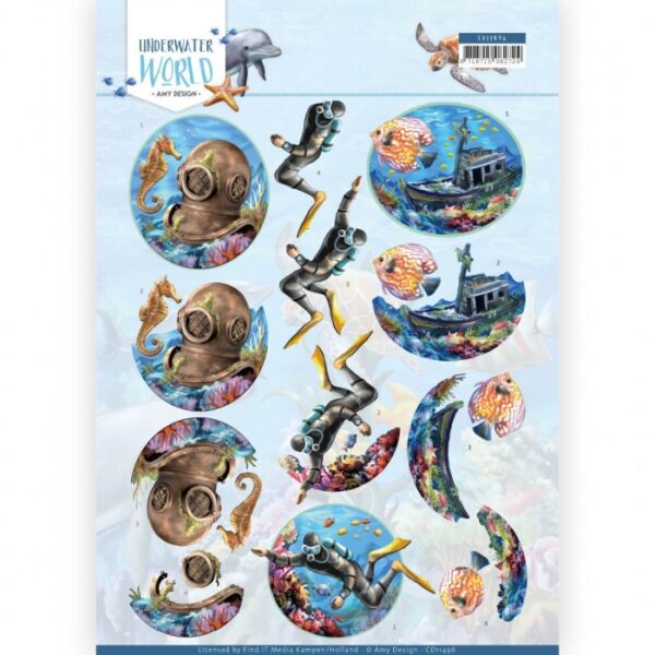 knipvel-Amy-Design-Deepsea Diving 3D Cutting Sheet Underwater World - CD11496