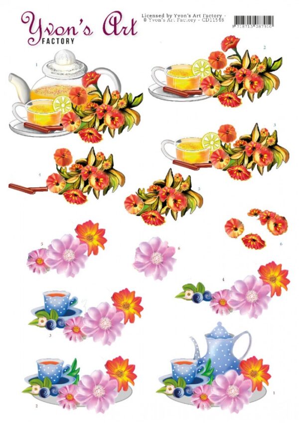 knipvel-3D-Yvon's Art Factory - Teapot - CD11548