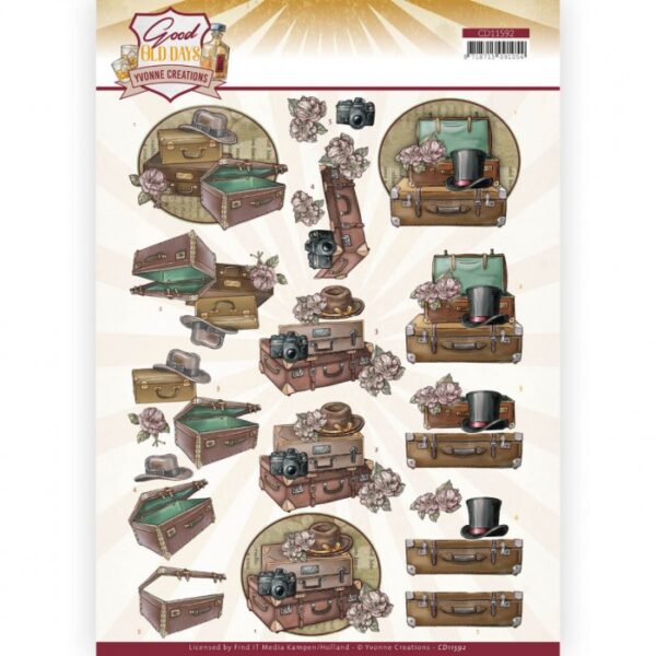 knipvel-3D-Yvonne Creations - Suitcase Good Old Days- CD11592