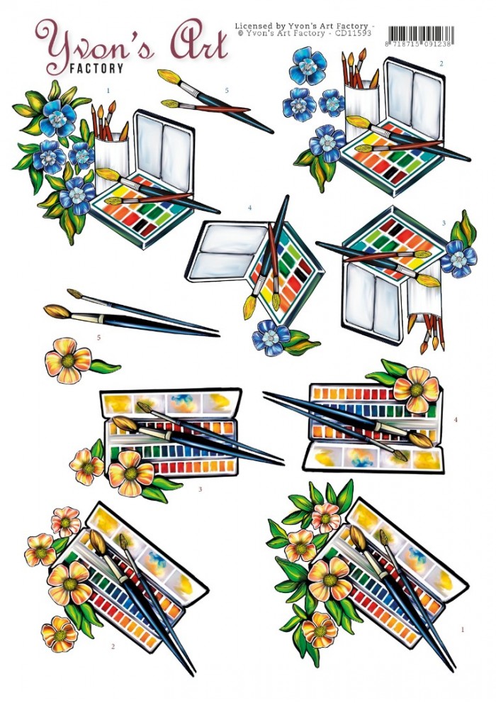 knipvel-3D-Yvon's Art Factory - Watercolor - CD11593