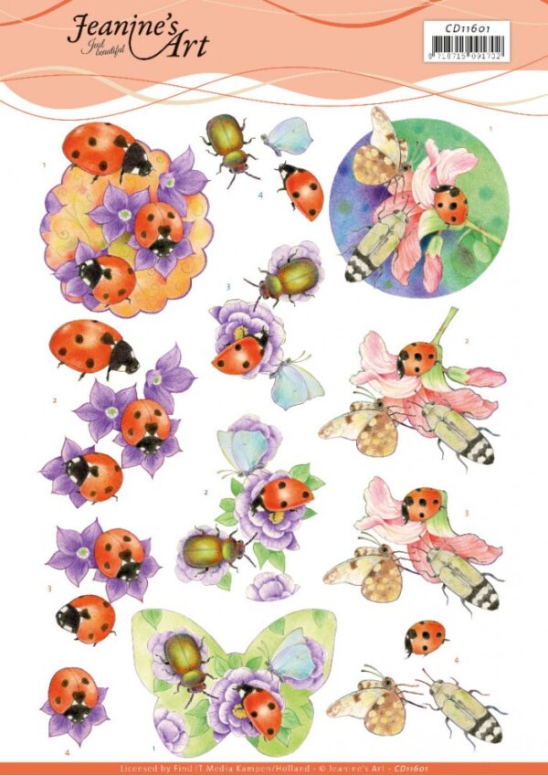 knipvel-3D-Jeanine’s Art - Ladybug - CD11601