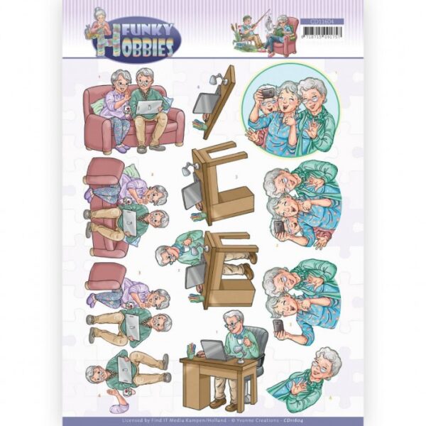 knipvel-3D-Yvonne Creations - Selfie - Funky Hobbies - CD11604