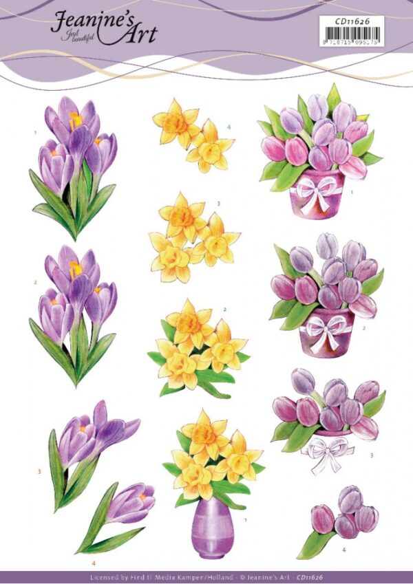 knipvel-3D-Jeanine's Art - Spring Flowers - CD11626