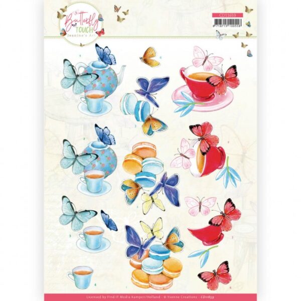 knipvel-3D-Jeanine’s Art - Butterfly Touch - Blue Butterfly - CD11659