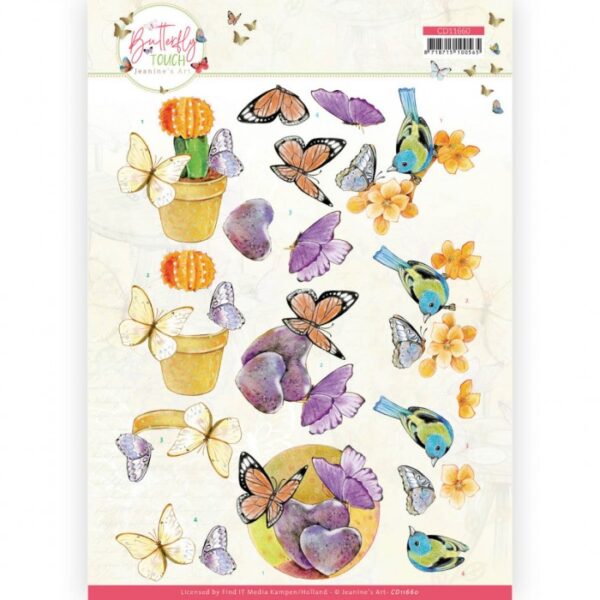 knipvel-3D-Jeanine's Art - Butterfly Touch - Orange Butterfly - CD11660