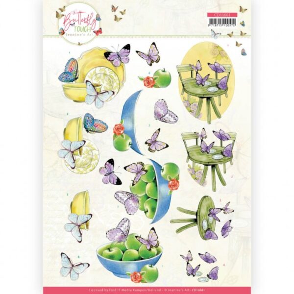 knipvel-3D-Jeanine’s Art - Butterfly Touch - Purple Butterfly - CD11661