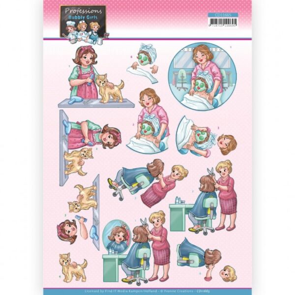 knipvel-3D-Yvonne Creations - Beautician - Bubbly Girls Professions - CD11665