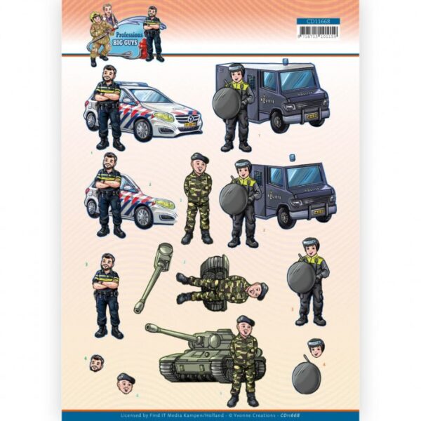 knipvel-3D-Yvonne Creations - Police - Big Guys Professions- CD11668