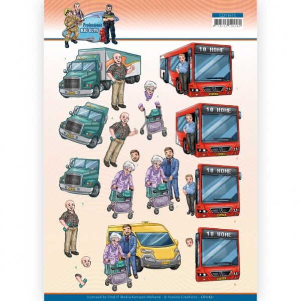 knipvel-3D-Yvonne Creations - Bus Driver - Big Guys Professions- CD11671