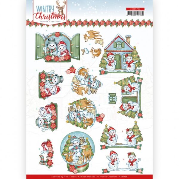 knipvel-3D-Yvonne Creations - Wintry Christmas - Christmas Home - CD11708