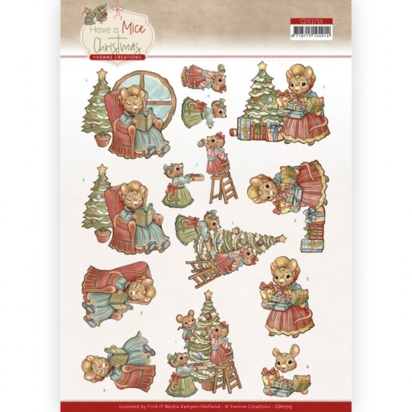 knipvel-3D-Yvonne Creations - Have a Mice Christmas - Decorating - CD11715